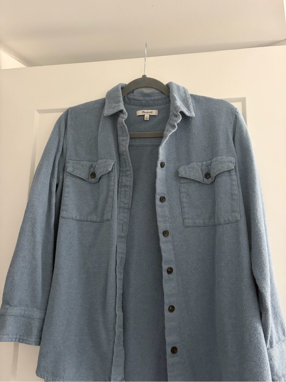 Madewell Sky Blue Sherpa-Lined Shirt Jacket